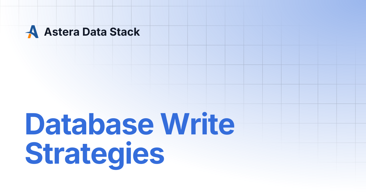 Database Write Strategies | Version 8 | Astera Data Stack
